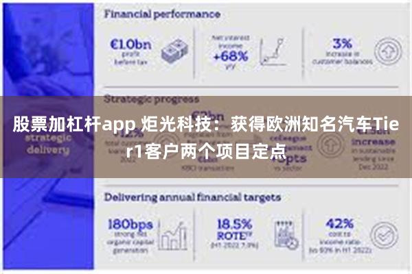 股票加杠杆app 炬光科技：获得欧洲知名汽车Tier1客户两个项目定点