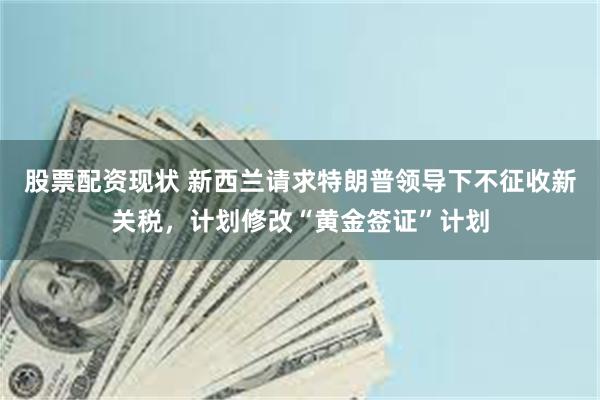 股票配资现状 新西兰请求特朗普领导下不征收新关税，计划修改“黄金签证”计划